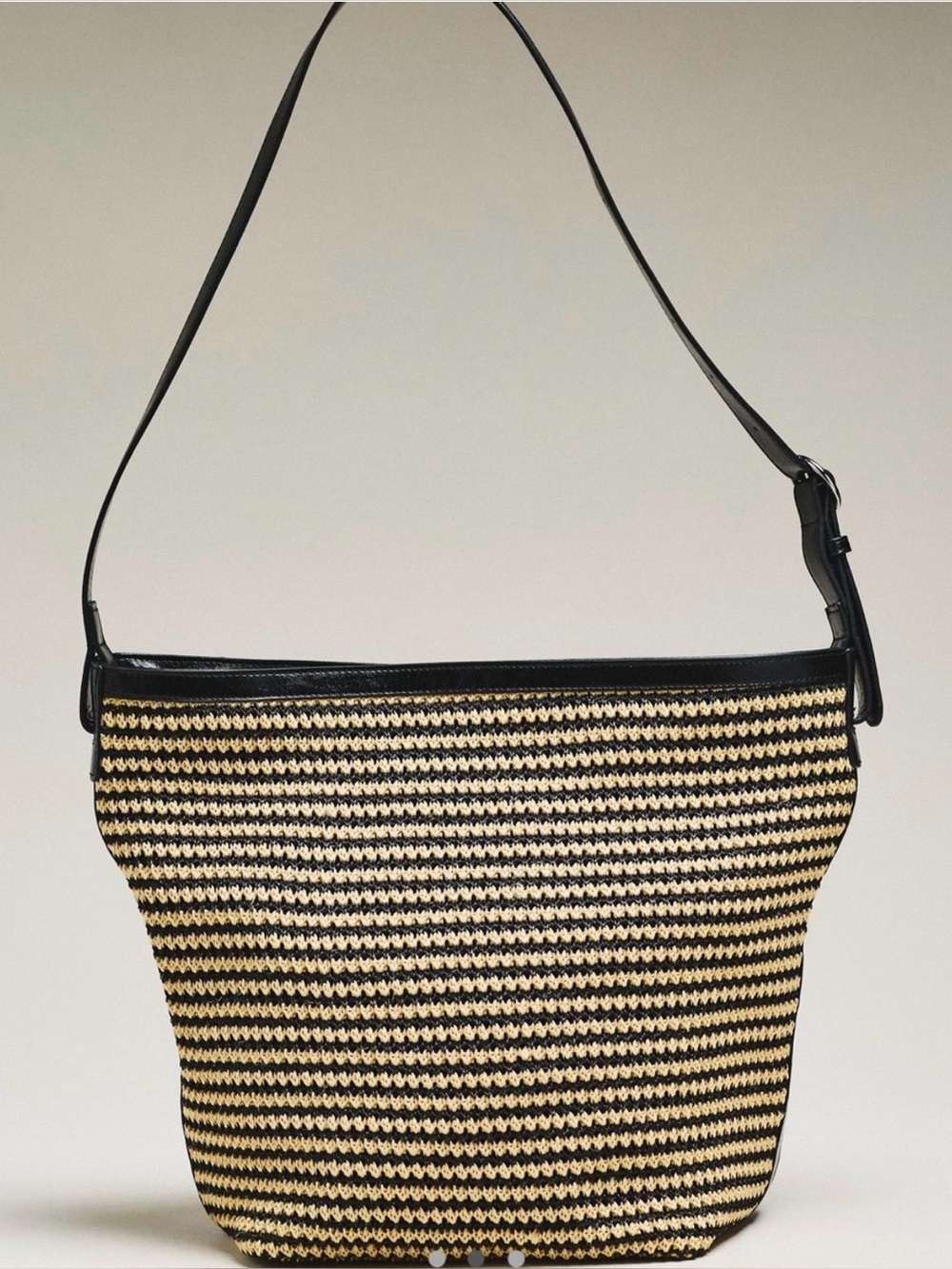 Anthropologie Melie Bianco Anse Black and Tan striped Bucket Bag NWT—Boho—NWT!